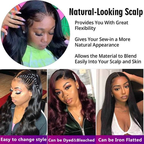 UDesire Human Hair Bundles with Closure 18 20 22+16 Inch Bundles with Closure 100% Brazilian Virgin Body Wave 3 Bundles Human Hair with 4x4 Lace Closure Natural Black