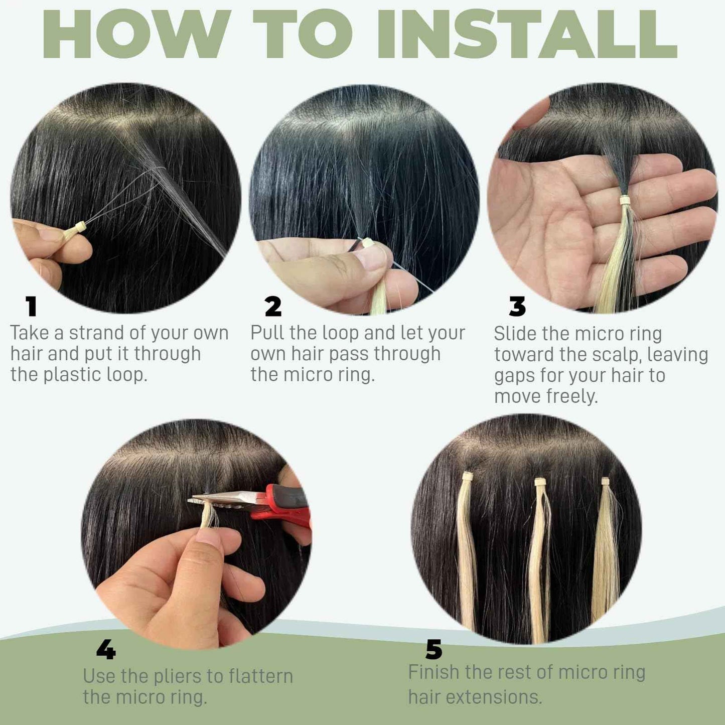 MicroLink Hair Extensions Human Hair Micro Loop Extension 0.5g/Strand 100 Strands 50g Silky Straight Micro Link Human Hair Invisible Micro Bead Hair Extensions 20 Inch, #4/613 Brown Mix with Blonde