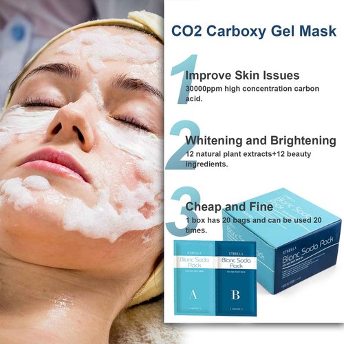 Elitzia CO2 Carboxy Gel Mask 1 box 20 bags Facial Care Skin Beauty ET1719 (Blue)