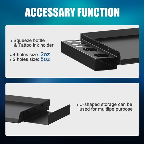 POARMEEY Tattoo Workstation Premium Tattoo Tray Essential for Professional Tattoo Artists, Sturdy and Durable, Rolling Tray with Wheels
