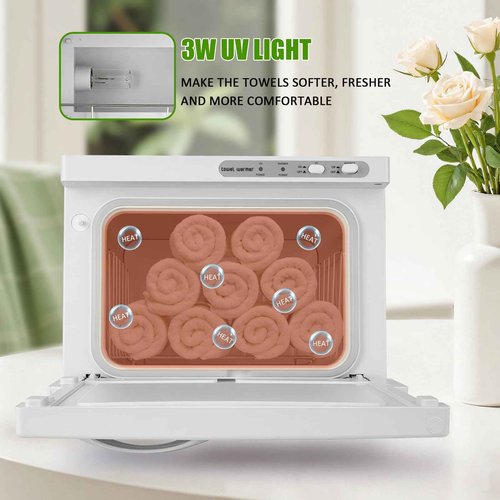9TH SHOP Hot Towel Warmer, 8L Hot Towel Cabinet, 2-in-1 Quick Heating Towel Warmers Spa for Facials Spa Estheticians Massage Salon and Home