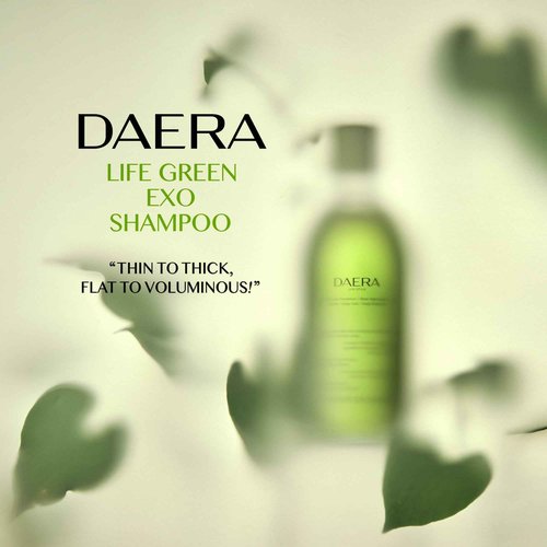DAERA 2 Pack Life Green Exo Shampoo for Thinning Hair Thickening 10.24 fl oz, Caffeine Biotin Scalp Deep Cleansing, Volumizing & Improving, Heartleaf Extract, Women & Men, All Skin Types