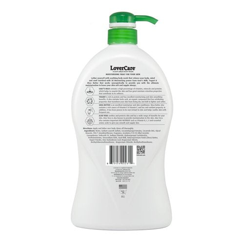 Lovercare Goat Milk Body Lotion for Dry Skin Aloe Vera 27.05oz (800ml) - Combo Body Lotion & Body Wash…