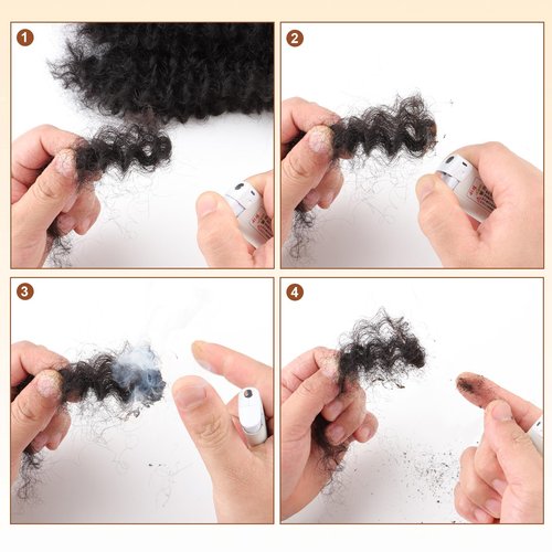 Afro Kinkys Bulk Human Hair For Braiding Dreadlock Extensions Create Repair Braid Micro Twist Afro Kinky Curly Human Hair Bundles Bulks Locs Extensions 1B Natural Black14+14+14 3 bundles/pack