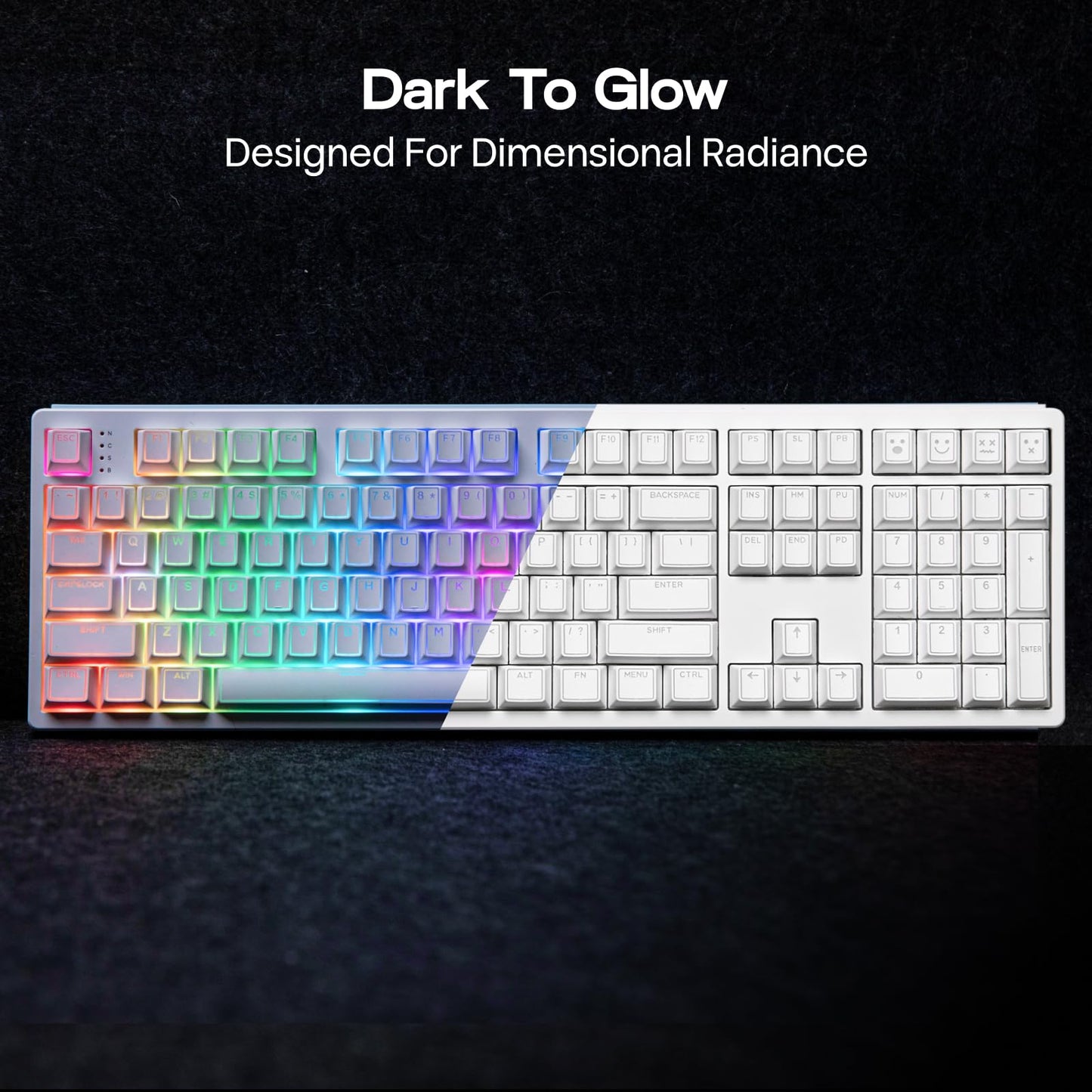 EPOMAKER TH108 Full Size Mechanical Keyboard+Glintrix PBT Shine Through Keycaps