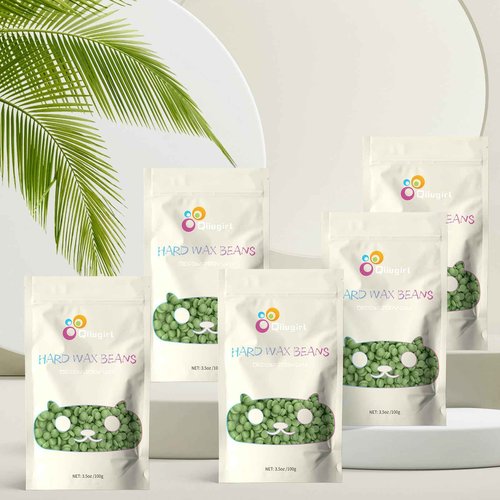 Qiiugirl Professional Hair Removal Wax Pot Heater with Waxing Kits for Hair Removal, Green