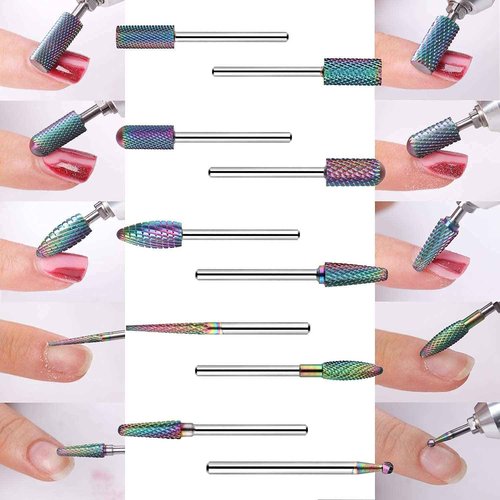Makartt Nail Drill with Nail Bits Bundle, Electric Nail Drill Machine and 10Pcs Nail Drill Bits Set Remove Acrylic Nail