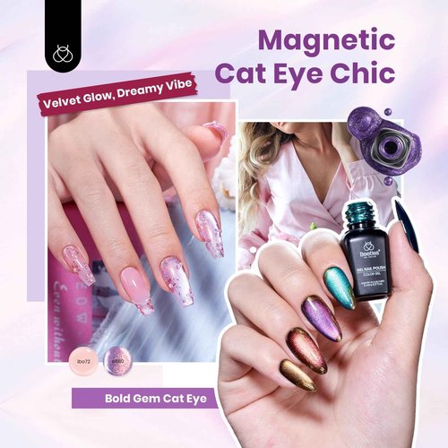 Beetles 100 Colors Gel Nail Polish Set, 119 PCS Nail Polish Kit All Season Cat Eye Pink Blue Jelly Glitter Pearl Gel Polish & 5Pcs Base Top Coat Soak off UV Manicure Nail Art Home Gifts for Women