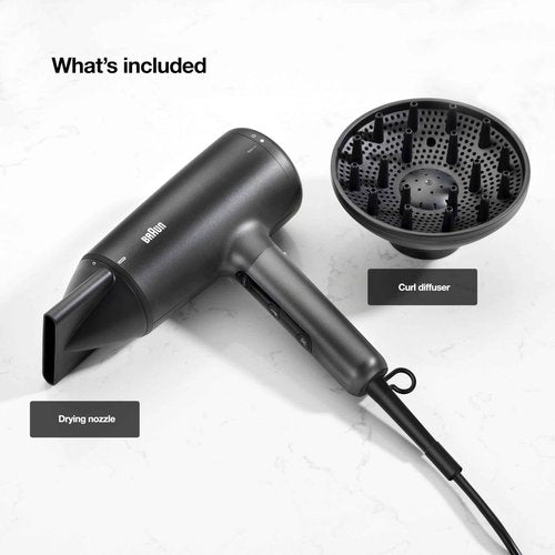 Braun Hair Dryer with Diffuser, Blow Dryer with Super-Ionic Technology Reduces Static and Frizz for Smooth, Shiny, Healthy Looking Hair