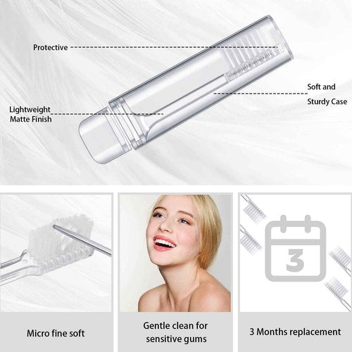 Rtteri 150 Pcs Travel Toothbrush Kit Bulk Folding Tooth Brush with Cover Transparent Potable Travel Size Mini Toothbrush Small Foldable Manual Tooth Brushes for Adult Camping School
