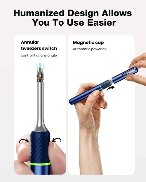 Highdas Ear Wax Removal Endoscope Otoscope, Earwax Remover Tools, Scope, with 1080P FHD Camera, 6 Led Lights, Wireless Connected, Compatible with iPhone, iPad, Android Smart Phones & Tablets