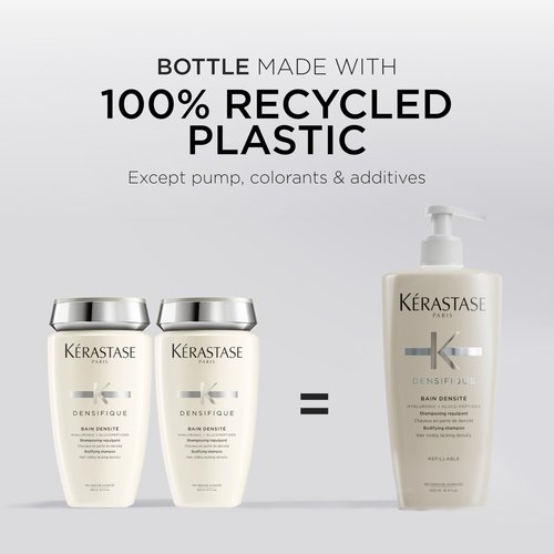 Kerastase Densifique Densité Shampoo - Thickening & Strengthening For Fine & Thinning Hair, Removes Build-Up & Adds Shine With Hyaluronic Acid, 16.9 Fl Oz