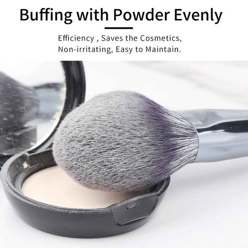ENZO KEN Natural Purple Badger Hair Makeup Brushes Set Professional, Walnut Makeup Brush Set with Case, Cosmetic Brushes Makeup Set, Natural Makeup Brushes, Natural Bristle Makeup Brushes - ShuiMo