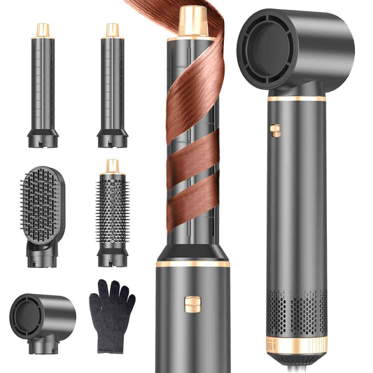 5 in 1 Hair Styler & Hair Dryer Brush, Low-Speed Negative Ionic Air Styler Drying, Multi Hair Styler, Professional Blow Dryer Brush for Curling Volumizing Straightening Styling