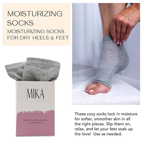 Mika Vie Foot Balm & Foot Socks | Moisturizer for Dry Cracked Feet, Urea Cream & Feet Moisturizer, It Softens & Exfoliates Skin