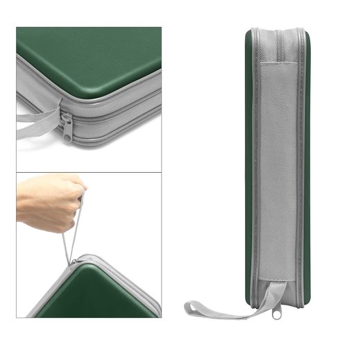 CD Case, Siveit DVD Case Holder 96 Capacity Hard Plastic CD DVD Disc Cases Storage Binder Wallet for Car Home Office Travel (Dark Green)