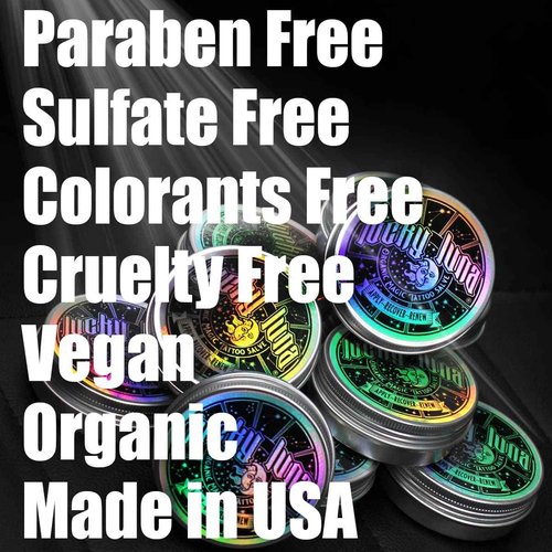 LuckyLuna Organic Tattoo Aftercare,48ct Individual units for ReSale in Dispenser Box, All-Natural, No-Petroleum Balm, Fragrance-Free, Brightener Moisturizer for Color Longevity