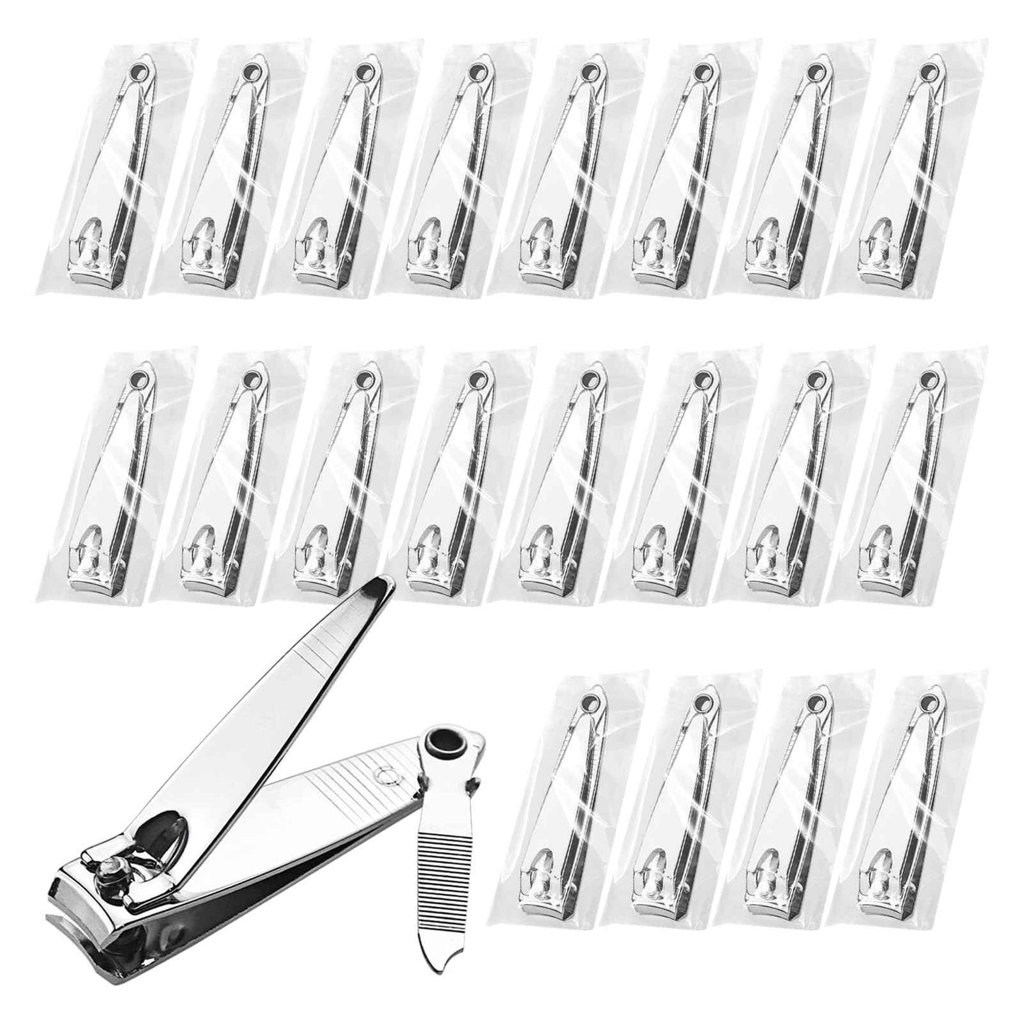 200 Pack Stainless Steel Nail Clippers Bulk, Bulk Nail Clippers with File for Homeless Individually Wrapped, for Homeless,Shelter, Air Bnb, Hotel (200 PCS)