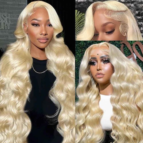 XIAPAY 13x6 613 Lace Front Wig Human Hair 28 Inch Blonde Wig Human Hair Body Wave Blonde Lace Front Wigs Human Hair 613 HD Frontal Wig 200% Density HD Lace Frontal Wigs Human Hair Pre Plucked