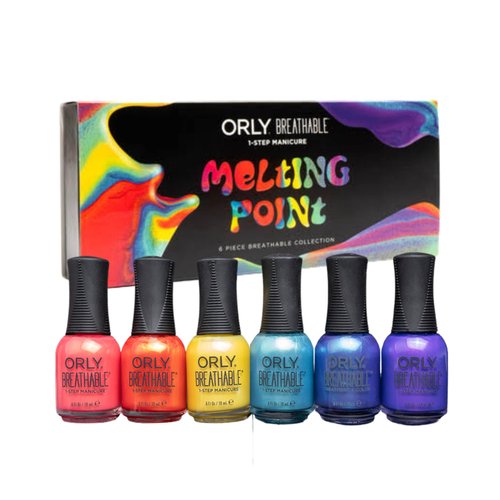 Orly Melting Point Nail Polish Collection | Creme & Shimmer Shades For Party-Ready Nails | Long-Lasting, Full Coverage Formula with Gripper Cap | Vegan & Cruelty-Free (Set of 6)
