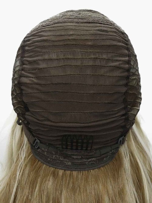 IMSTYLE Long Brown Blonde Wigs: 13x4 Synthetic Lace Front Wig, Highlight Blonde Curly Wig Hair Heat Resistant Fiber Natural Hairline Daily Wig 24Inches (Brown Blonde)