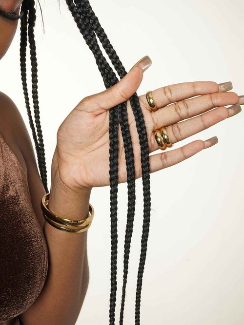 JALIZA 36" Knotless Jumbo Box Braided Wig for Black Women – 24 Strands, 360° Swiss HD Full Lace, Human Baby Hair, Lightweight Synthetic Braids