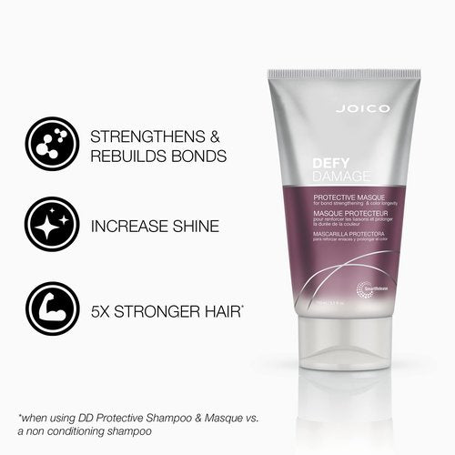 Defy Damage Protective Masque | For Color-Treated Hair | Strengthen Bonds & Preserve Hair Color | With Moringa Seed Oil & Arginine | 5.1 Fl Oz (Pack of 2)