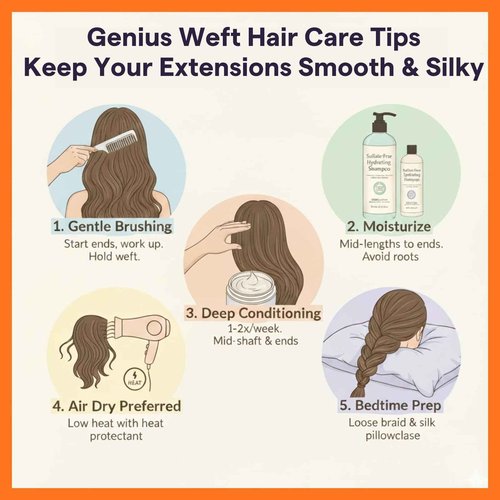 Full Shine Genius Weft Hair Extension Remy Hair Weft Extensions Color Ash Blonde Highlight Bleach Blonde Hand Tied Hair Extensions 24 Inch 60G Human Hair Sew In Extensions