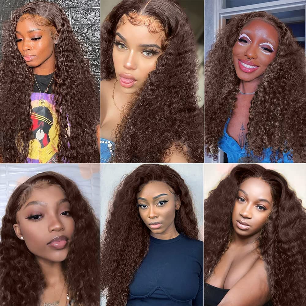Giginger Bundles Human Hair 20 22 24 Inch Chocolate Brown Jerry Curly Human Hair Bundles Jerry Curly Unprocessed Quick Weave Soft Sewn In Hair Extensions for Black Women