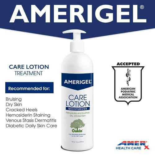 AMERIGEL Care Lotion Bundle - Hypoallergenic Moisturizer (6 oz.) Rehydrates & Soothes Dry Skin - Care Lotion for Diabetic Skin Care (16 oz.) Soothes Irritated Skin