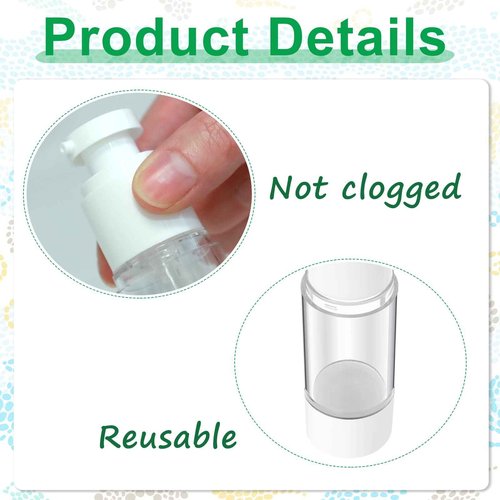 Sabary 60 Pcs Clear Airless Pump Bottles Refillable Cosmetic Travel Size Dispenser Vacuum Plastic Travel Bottles Empty Lotion Pump Dispenser Liquid Toiletry Container(3.4 oz)