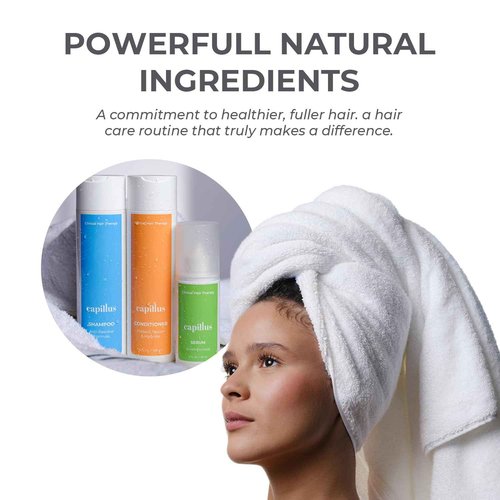 Capillus Synergy Kit, Conditioner, Shampoo, & Enrich Serum, Lock in Nutrients & Moisture while Promoting Healthy Hair Growth for Men & Women