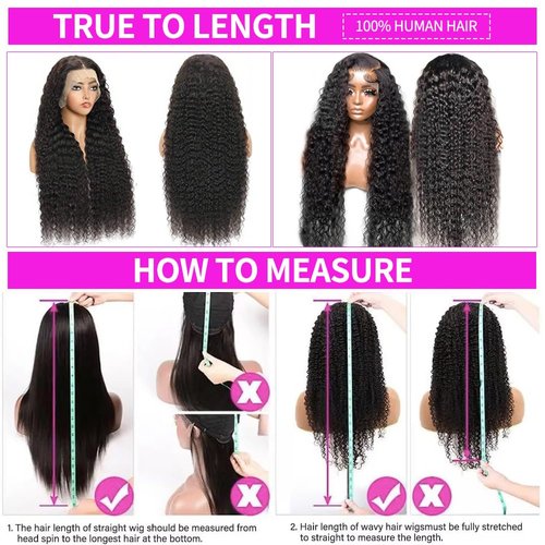 GCTDC Deep Wave Lace Front Wigs Human Hair 20 Inch Curly Human Hair Wig Pre Plucked 13x6 Lace Front Wigs Human Hair 200% Density Curly Wet and Wavy Human Hair Wig For Women Natural Color