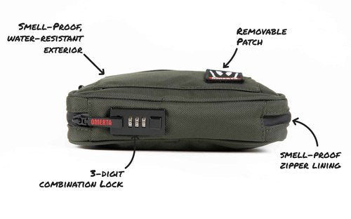 DIME BAGS Smell-proof Boss with Lock Padded Pouch with Activated Carbon Technology | 3-Digit Combo Lock | Low-Profile, Sleek Design (10 Inch, Camo)