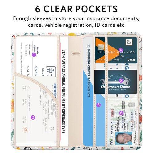 CoBak Car Registration and Insurance Holder - Vehicle Glove Box Car Organizer,Auto Truck Comparment Accessories Case with Magnetic Closure for Driver License,Cards