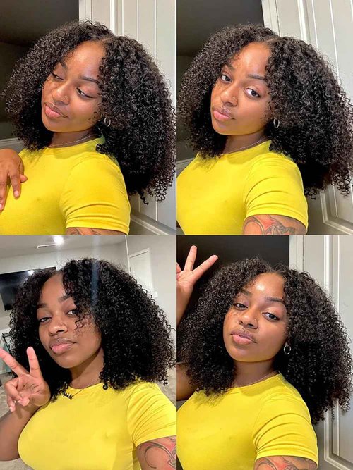 ISEE Glueless Wigs Human Hair Pre Plucked Pre Cut Ready to Wear Glueless Bob Wigs for Black Women 7x5 HD Lace Closure Wigs Human Hair 180% Density 14 Inch