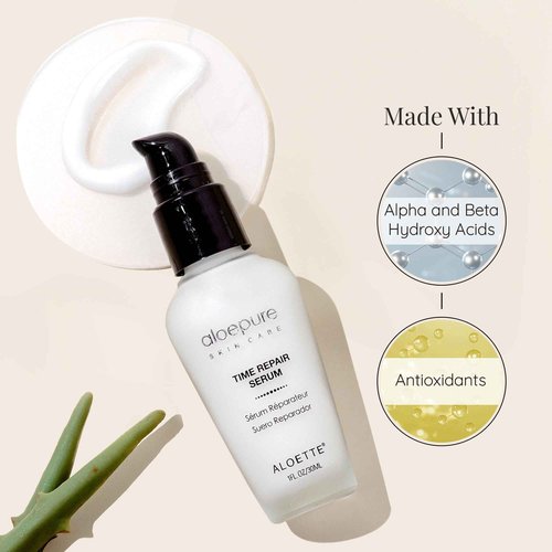 Aloette Time Repair Anti Wrinkle Serum, Age Defying Face Serum, Lightweight Formula, All Skin Types, Cruelty Free, 1 Fl Oz