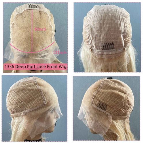 YiXing Platinum Blonde 13x6 Lace Frontal Wigs Human Hair Pre plucked with Baby Hair Glueless #60 Ash Blonde Short Bob Wigs for White Women HD Lace 10Inch
