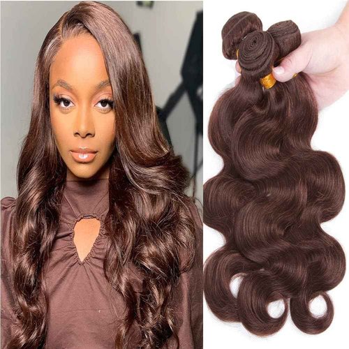 Condescension Brazilian Human Hair Bundles 24 26 28 Inch Body Wave 3 Bundles Human Hair 100% Unprocessed Remy Brazilian Virgin Weave Hair Chocolate Brown 4 for Women