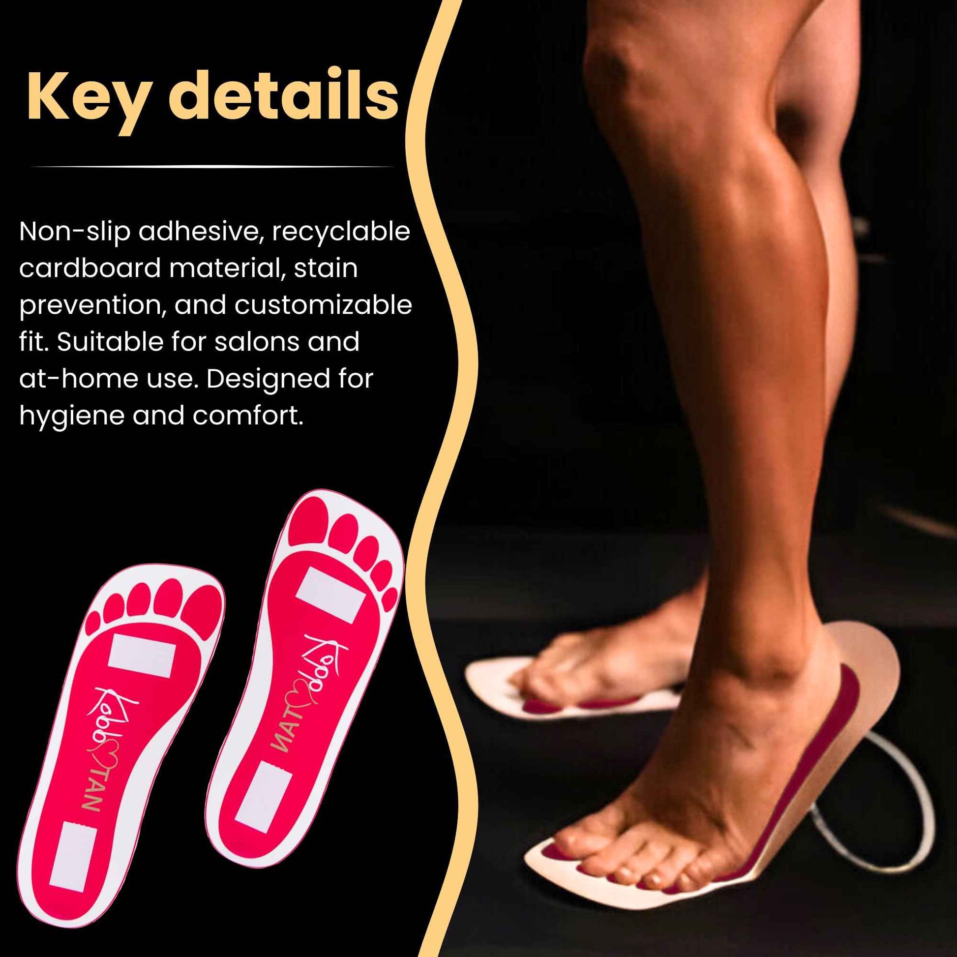 180 Pairs(360feets)Spray Tan Feet Pads Disposable & Economic Pink Feet pads for Spray tanning,Use in Tanning booth,Sunless Tanning at Home or Beauty Salon-Non Slip-Comfortable-Hygienic-Ultra Bronzing