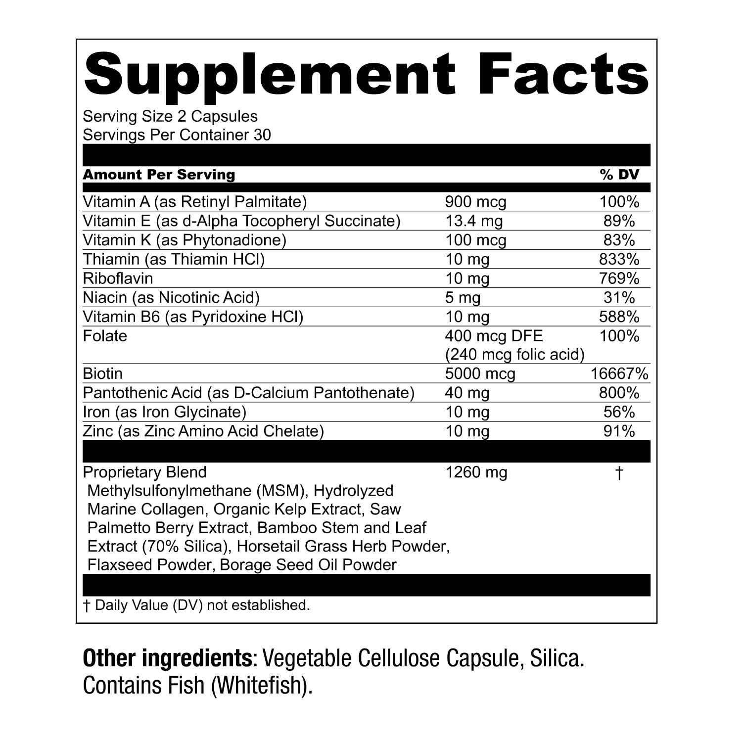 Live Conscious by Hair La Vie Revitalizing Blend Hair Vitamins with Biotin, Collagen and Saw Palmetto (2-Pack)