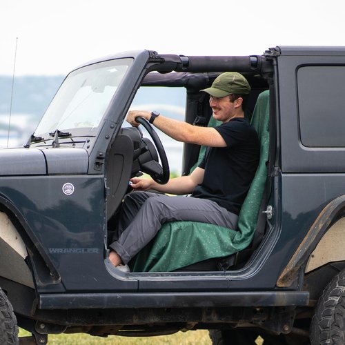 Sprints Athletic Running Towel, Full-Sized, Car Seat Cover - Performance Microfiber… (Green Splat)