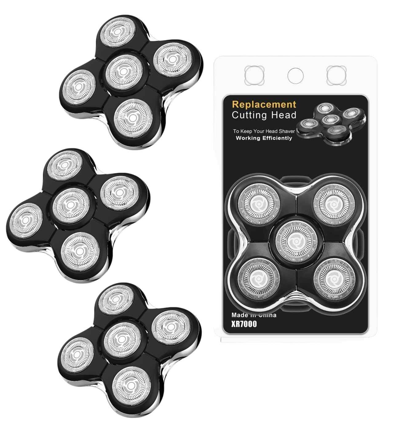 3pack Shaver Replacement Head Compatible with Remington Pro Peplacement Head for Model XR7000 Shaver,Replacement Blades Precision Electric Shaving for Bald Men