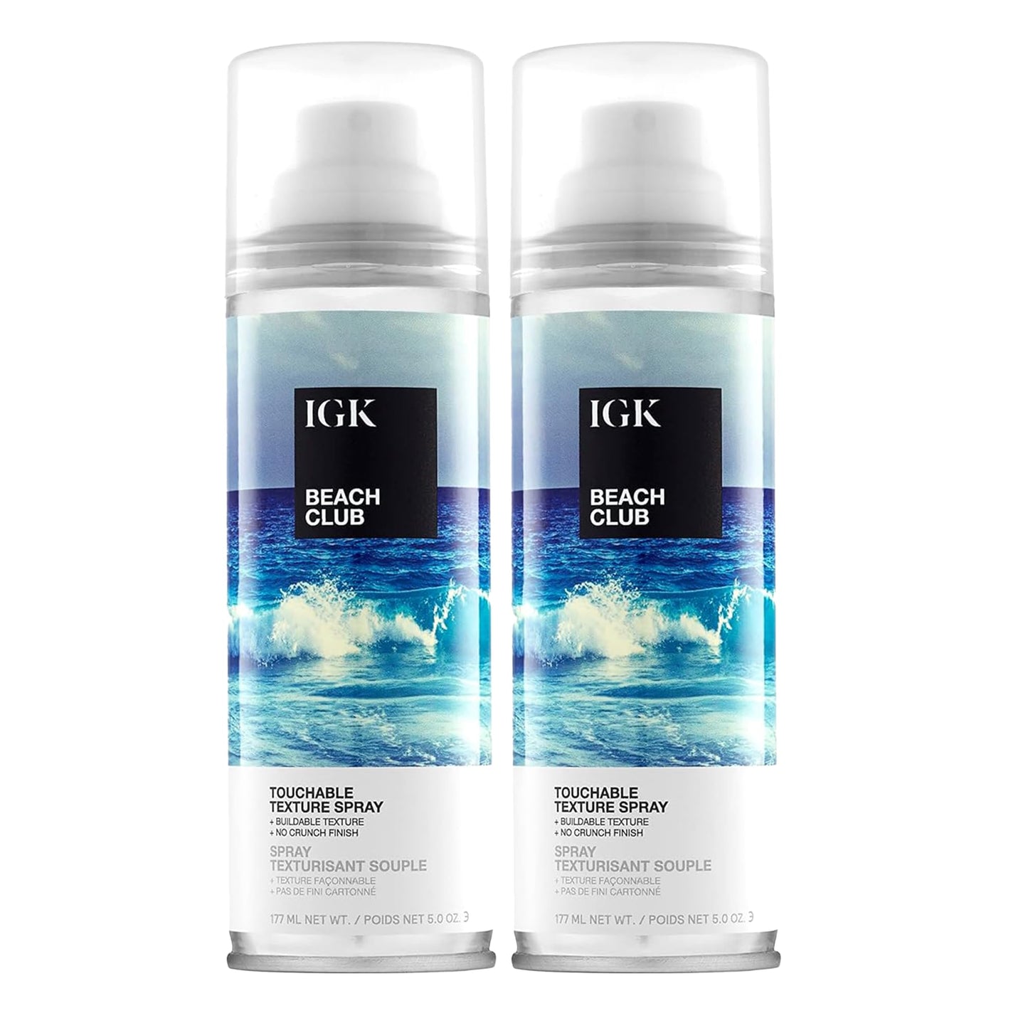 IGK BEACH CLUB Touchable Texture Spray | Hold + Volume + Lightweight | Vegan + Cruelty Free | 5.0 oz (Pack of 2)