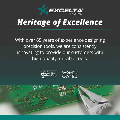 Excelta 3C-SA-ET Straight Very Fine Precision Pointed Tweezers, Ergo-Tweeze TealShield Soft Cushioned Grips, Anti-Magnetic Neverust Stainless Steel, 4.75” Long, Swiss Made, Professional