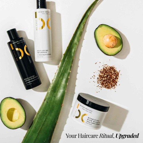 BE CHIC Bundle: Signature Shampoo + Signature Conditioner + Hydrating Hair Masque – 8 oz Bottle of Each – Plant-Based, Plant-Based, Color-Safe Hair Care Set