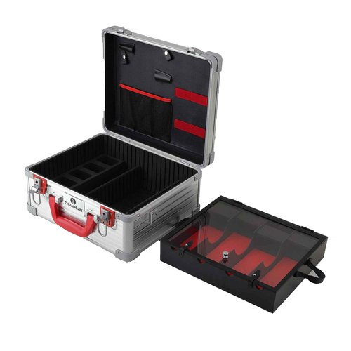 CHUANGJIN Large Barber Carrying Case, Hairdresser Tool Box Organizer Traveling Case, Portable Travel Barber Suitcase for Hair Stylist Pet Groomer Beauty Salon Makeup Artist