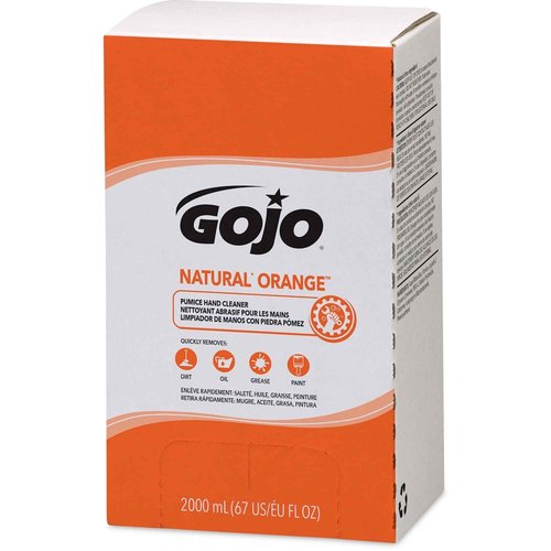 GOJO NATURAL ORANGE Pumice Hand Cleaner 2000 mL Quick Acting Lotion Hand Cleaner with Pumice Refill PRO TDX Dispenser (Pack of 4) - 7255-04