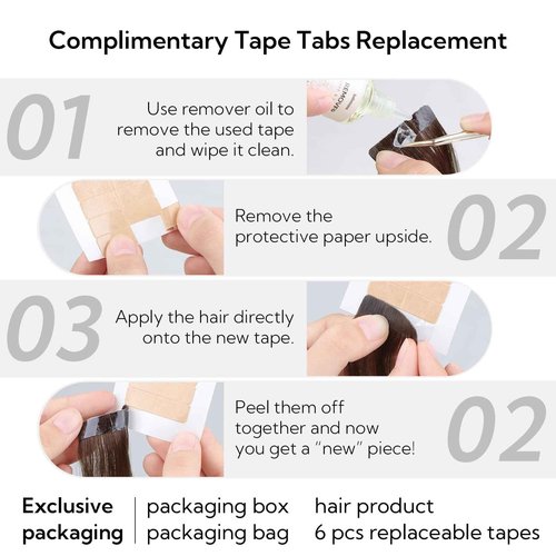 HOTBANANA Tape-in Hair Extensions, 20 Inch 40pcs 100g Balayage Dark Brown Mixed Chestnut Brown Straight Remy Human Hair Tape in Extensions