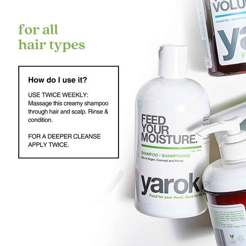 Yarok - Feed Your Moisture Shampoo - Hydrate, Detoxify & Restore - Nourishing & Moisturizing Cleanse - With Organic Argan & Coconut Oil - 100% Vegan - Gluten, Sulfate, Paraben & Cruelty Free - 32oz